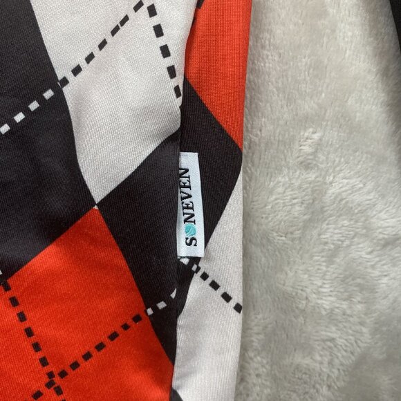 Soneven Long Sleeve Argyle Print Collared Shirt Small 88% Polyester 12% Elastane - Picture 2 of 8